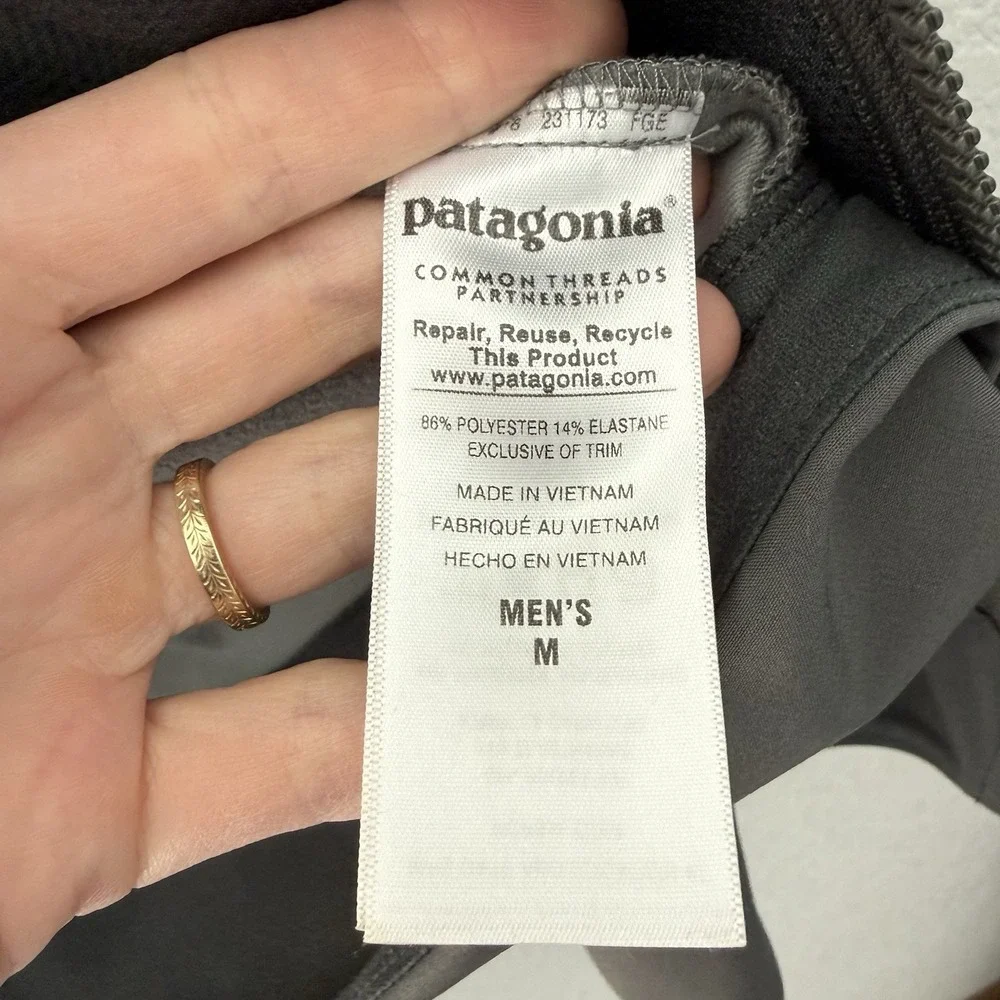 Patagonia Mens Sidesend Softshell Jacket M Grey Water Wind Resistent Outdoor